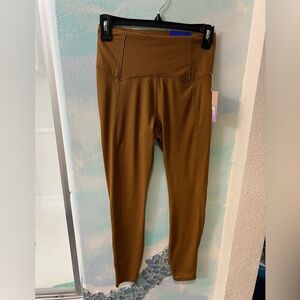 NWT JoyLab Brown & Gold 7/8 Length High Rise Leggings